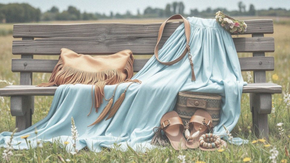 Jakie akcesoria boho pasują do błękitnej sukienki?