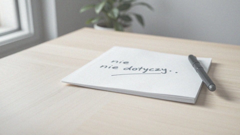 Czy 'nie dotyczy' jest poprawnym zapisem?