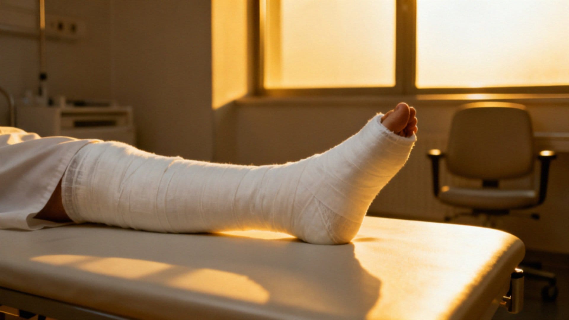 Skręcenie śródstopia a gips — kiedy jest konieczny i jak długo go nosić?